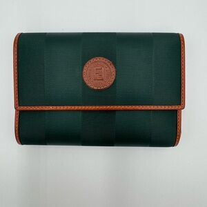 Vintage Fendi Green and Brown Wallet